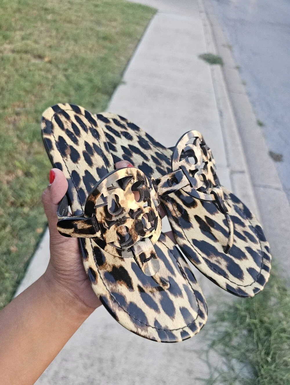 Tory Burch Leopard Print Belt with Black Logo Buckle
